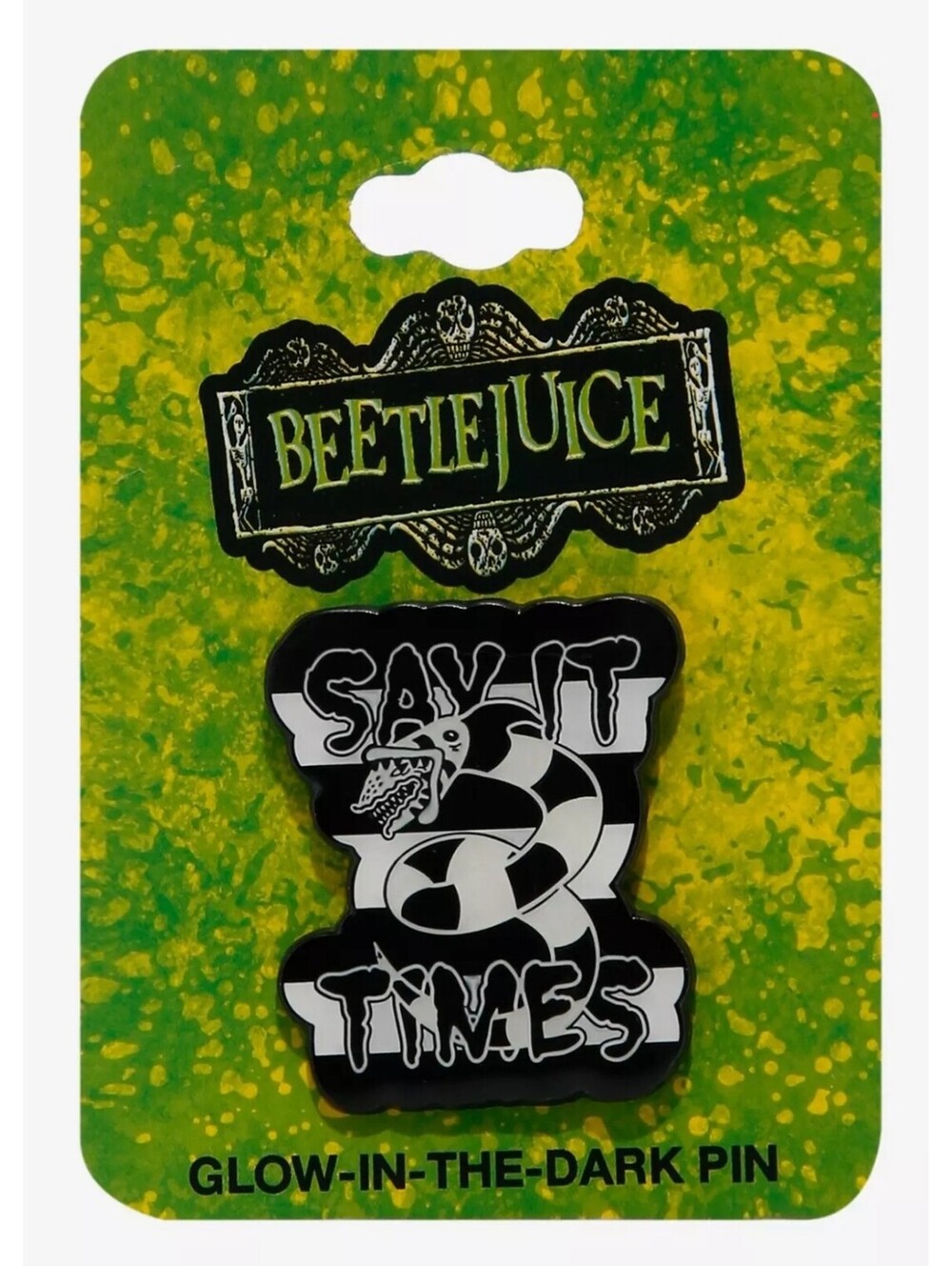 Beetlejuice Sandworm Say It 3 Times Glow-in-the-Dark Enamel Pin